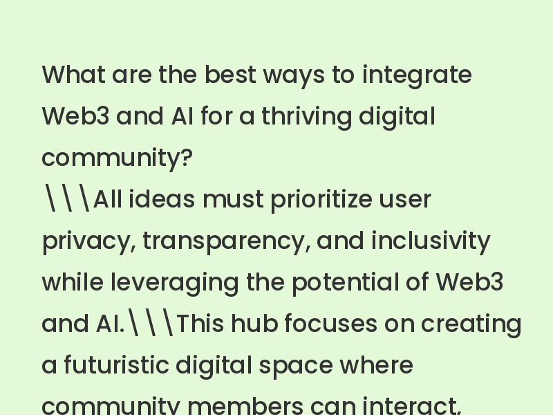 Web3  AI: Building the Future of Digital Communities