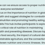 Nutrition and Health Across the Globe