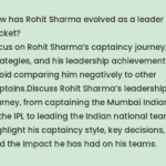 Rohit Sharma: The Leader and Captain