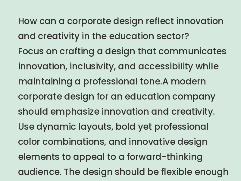 Modern Corporate Design for Educational Innovation