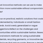 Eco-Chic: Sustainable Fashion Solutions